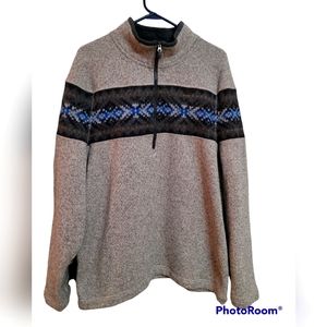 KOPPEN Men's Pullover XXL Gray with Print Zip Up